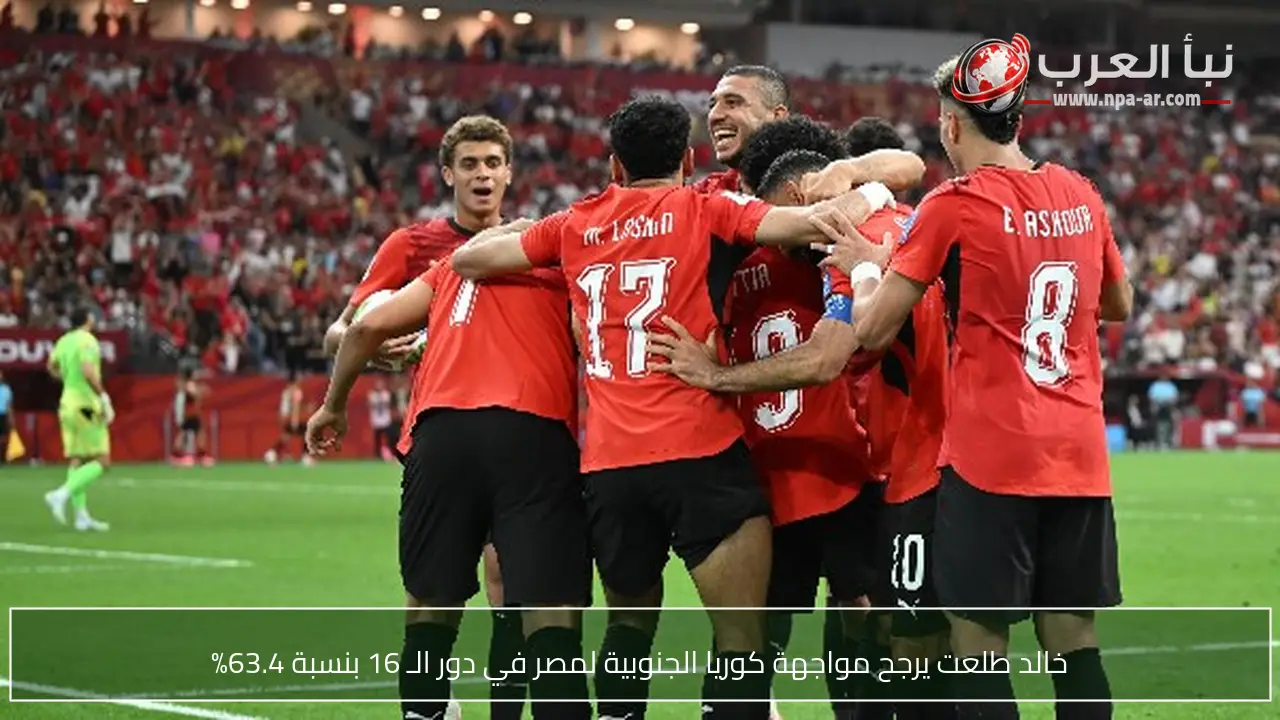 خالد طلعت يرجح مواجهة كوريا الجنوبية لمصر في دور الـ 16 بنسبة 63.4%