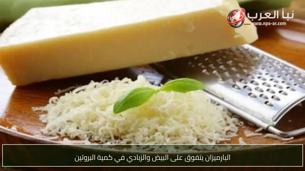 البارميزان يتفوق على البيض والزبادي في كمية البروتين