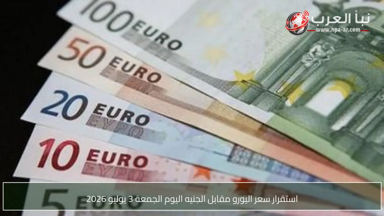 استقرار سعر اليورو مقابل الجنيه اليوم الجمعة 3 يوليو 2026