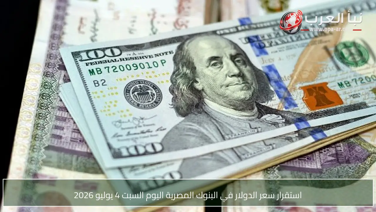 استقرار سعر الدولار في البنوك المصرية اليوم السبت 4 يوليو 2026