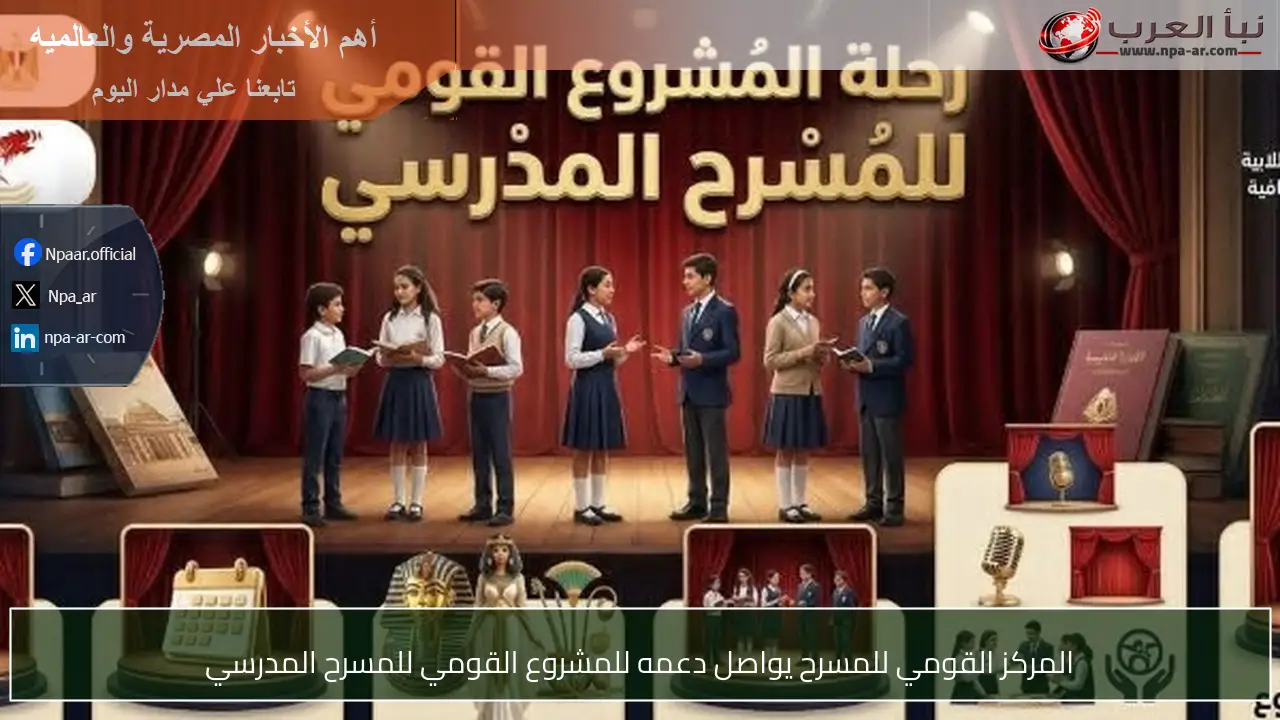 المركز القومي للمسرح يواصل دعمه للمشروع القومي للمسرح المدرسي