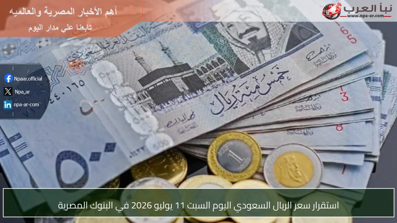 استقرار سعر الريال السعودي اليوم السبت 11 يوليو 2026 في البنوك المصرية