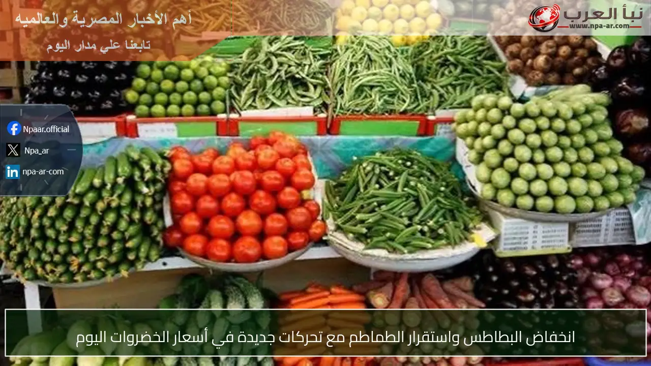 انخفاض البطاطس واستقرار الطماطم مع تحركات جديدة في أسعار الخضروات اليوم