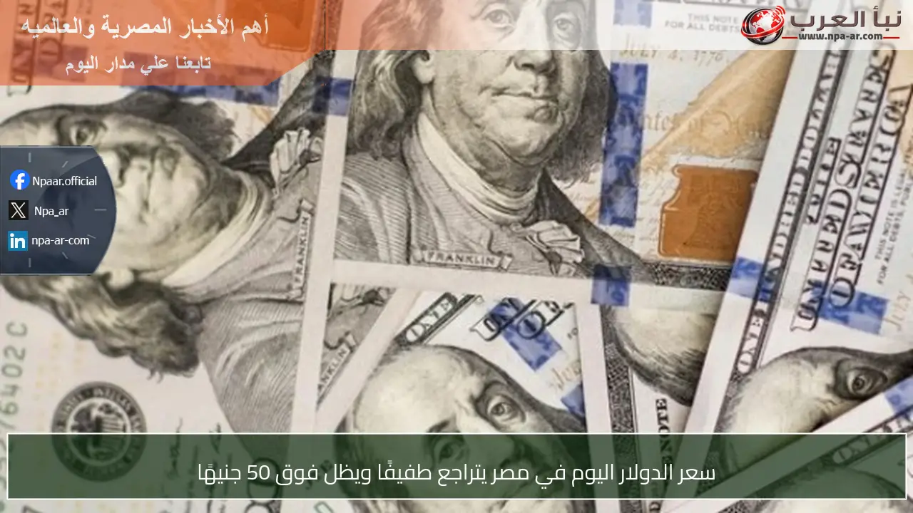 سعر الدولار اليوم في مصر يتراجع طفيفًا ويظل فوق 50 جنيهًا