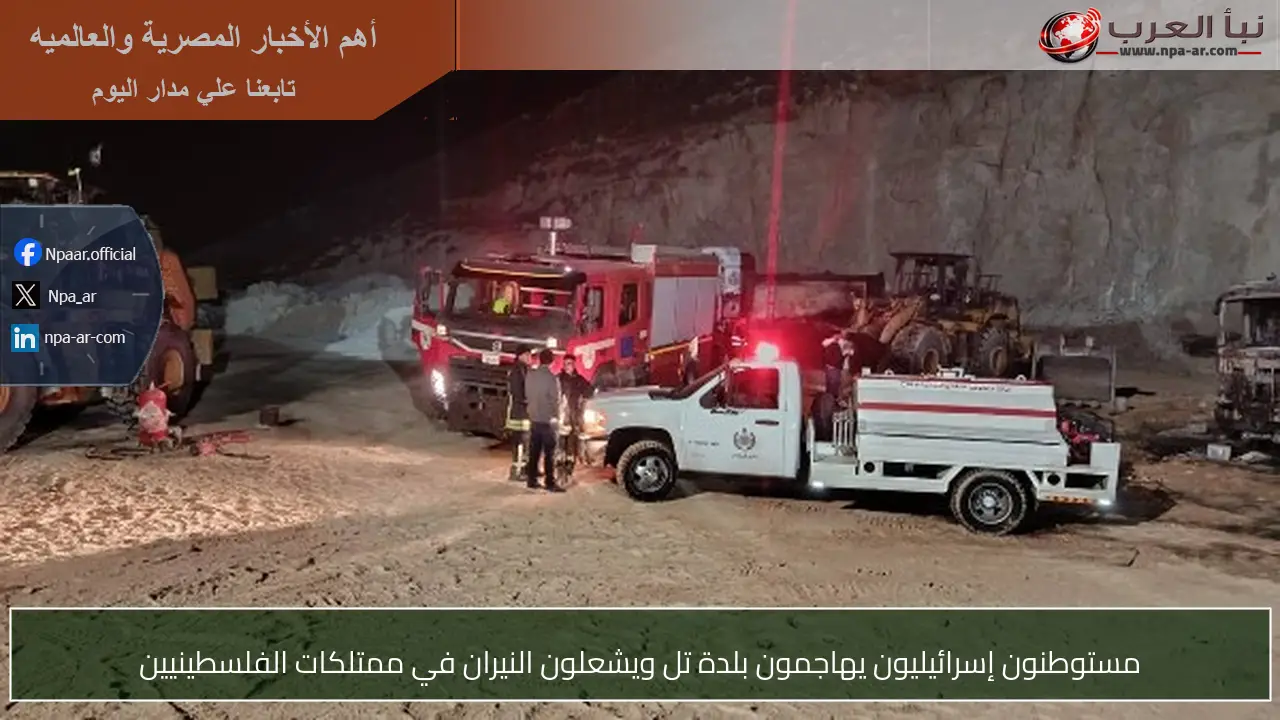 مستوطنون إسرائيليون يهاجمون بلدة تل ويشعلون النيران في ممتلكات الفلسطينيين