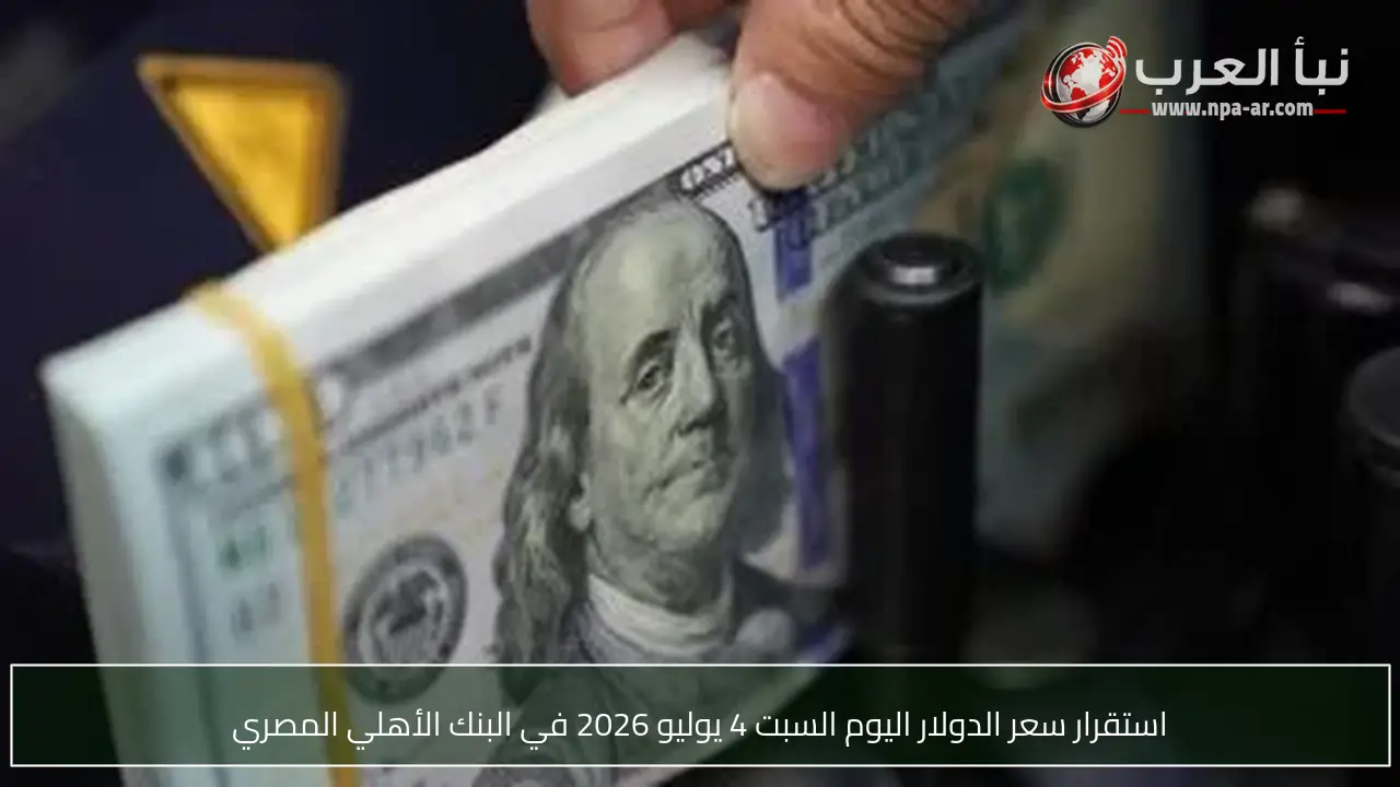 استقرار سعر الدولار اليوم السبت 4 يوليو 2026 في البنك الأهلي المصري