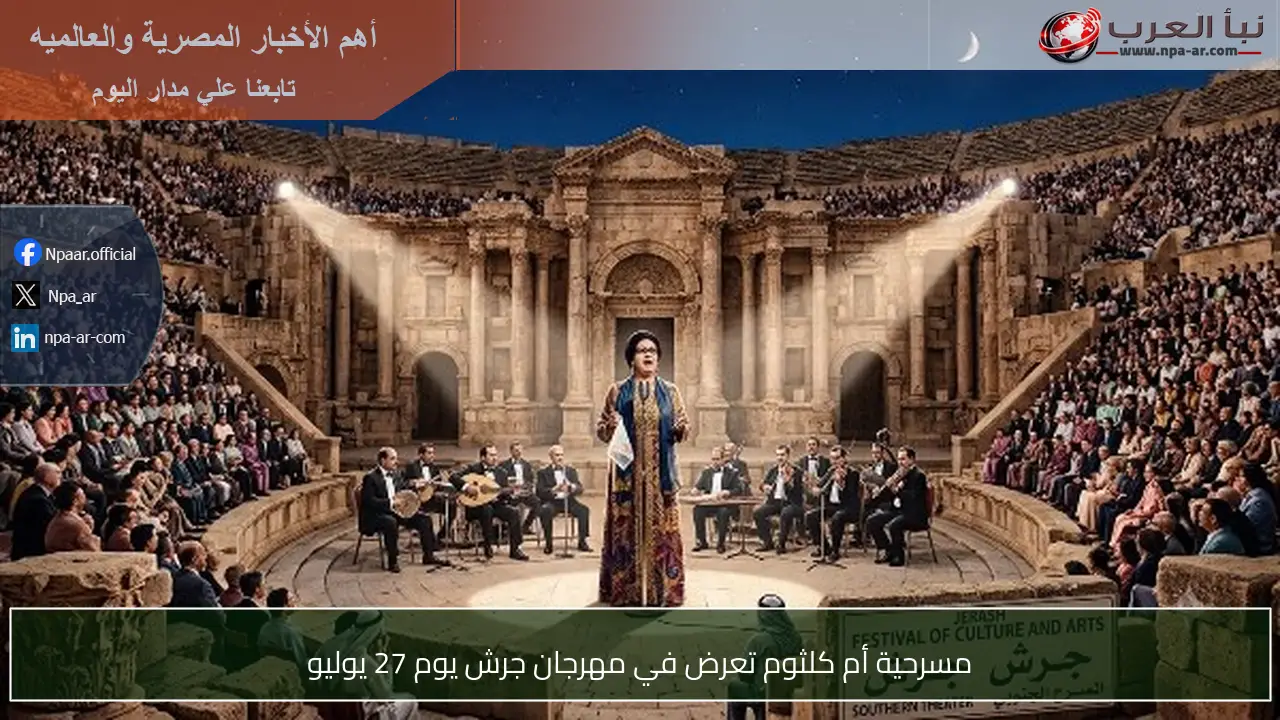 مسرحية أم كلثوم تعرض في مهرجان جرش يوم 27 يوليو