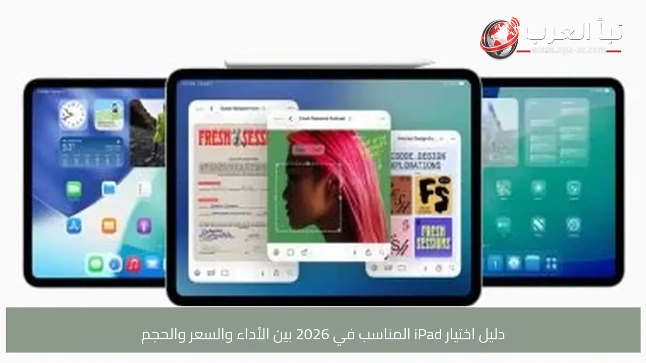 دليل اختيار iPad المناسب في 2026 بين الأداء والسعر والحجم