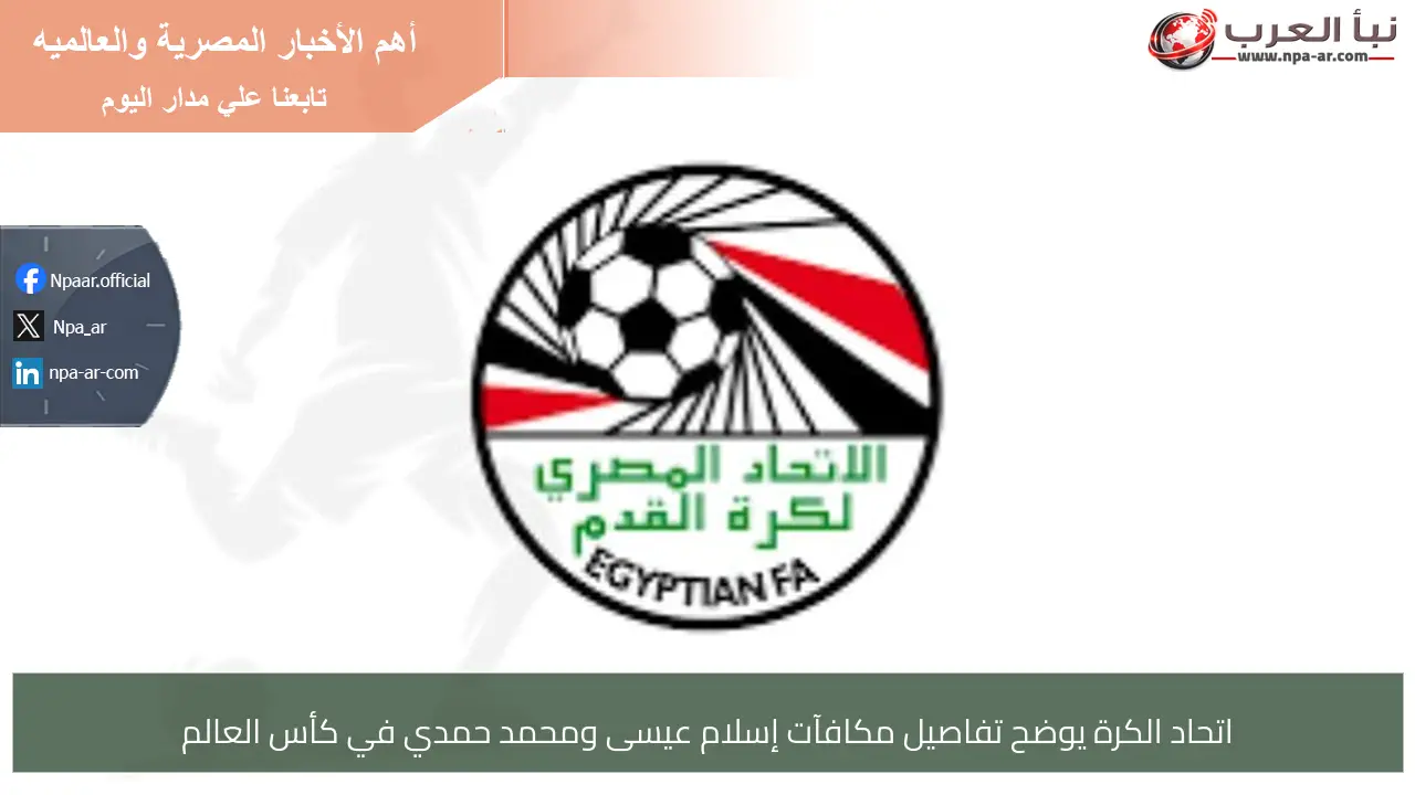 اتحاد الكرة يوضح تفاصيل مكافآت إسلام عيسى ومحمد حمدي في كأس العالم