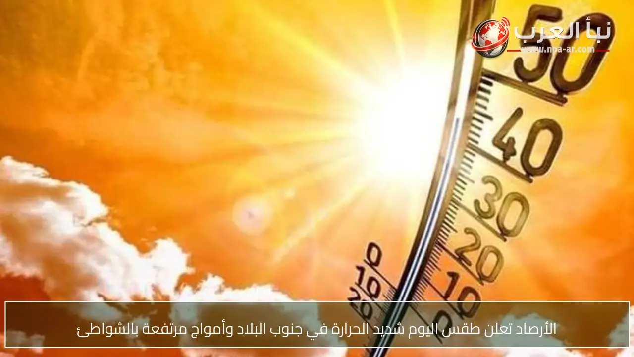 الأرصاد تعلن طقس اليوم شديد الحرارة في جنوب البلاد وأمواج مرتفعة بالشواطئ