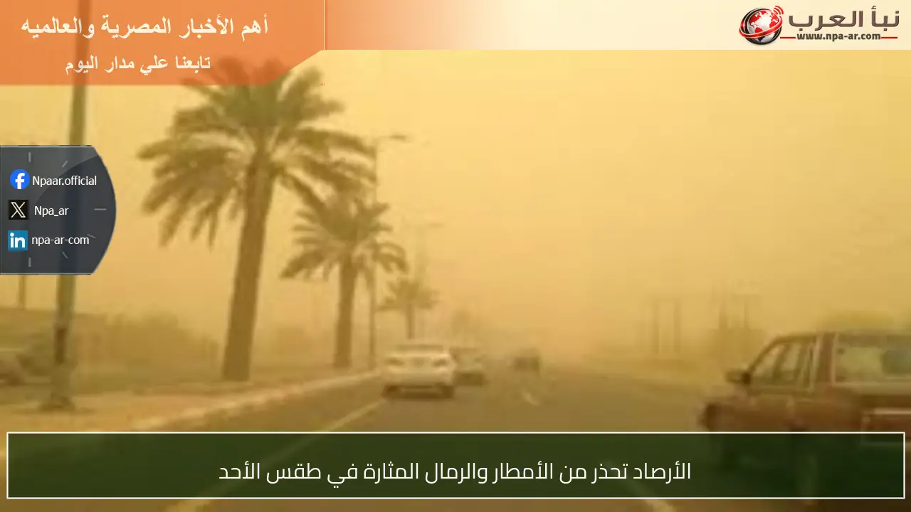 الأرصاد تحذر من الأمطار والرمال المثارة في طقس الأحد