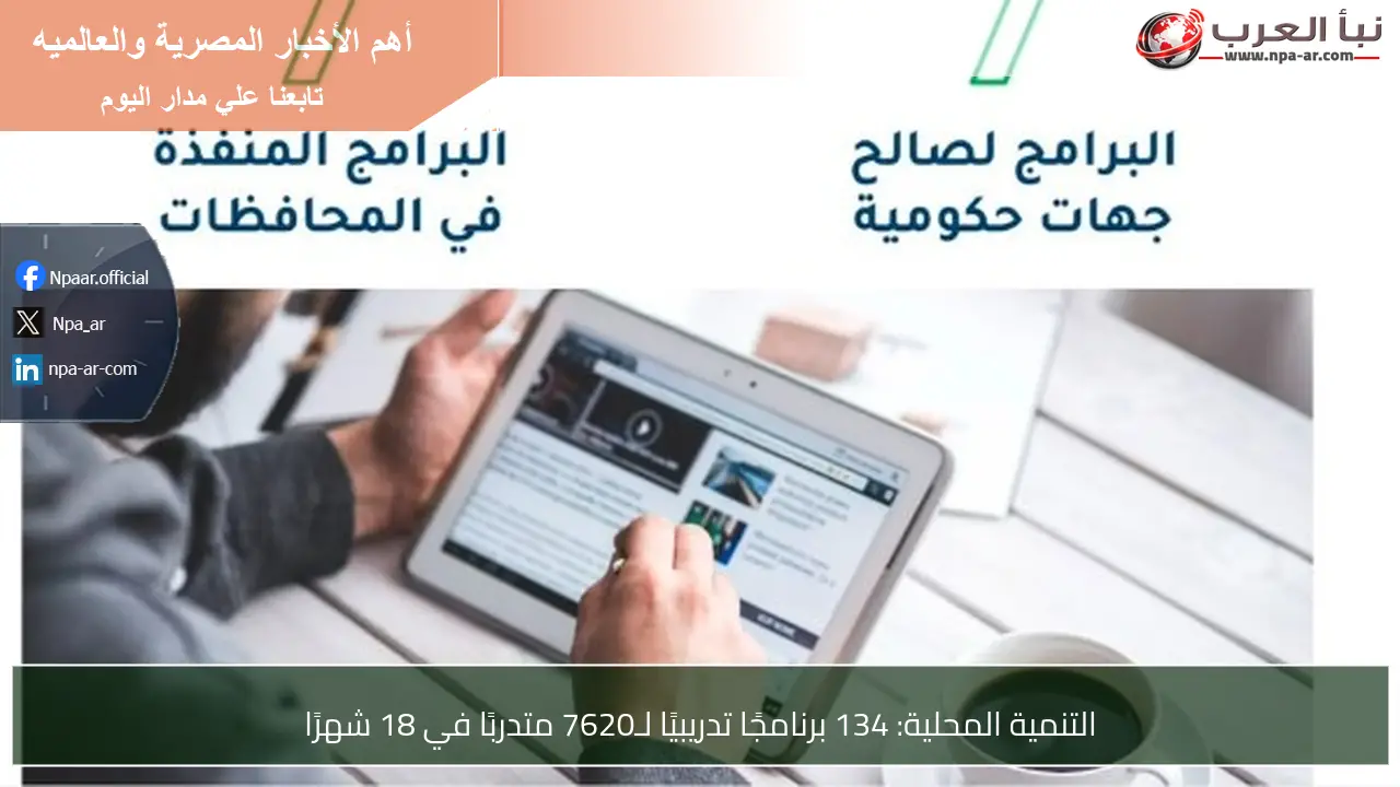 التنمية المحلية: 134 برنامجًا تدريبيًا لـ7620 متدربًا في 18 شهرًا