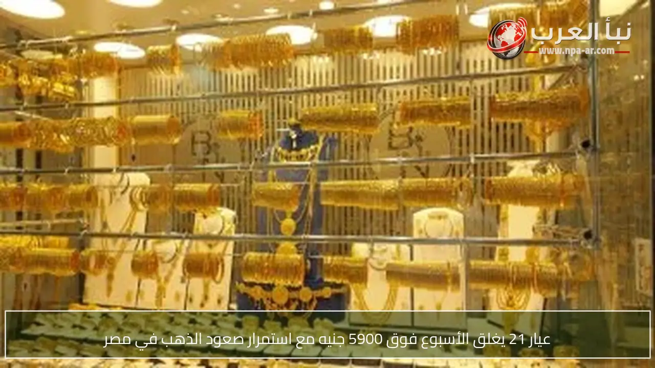 عيار 21 يغلق الأسبوع فوق 5900 جنيه مع استمرار صعود الذهب في مصر