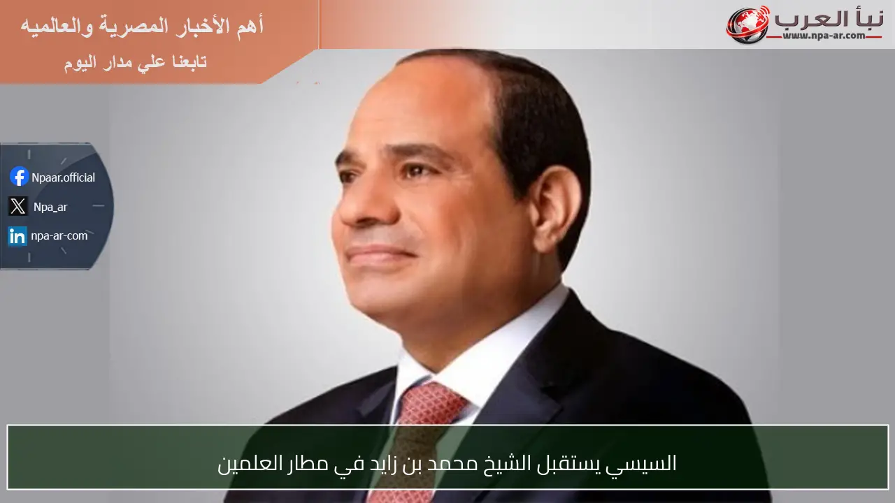 السيسي يستقبل الشيخ محمد بن زايد في مطار العلمين