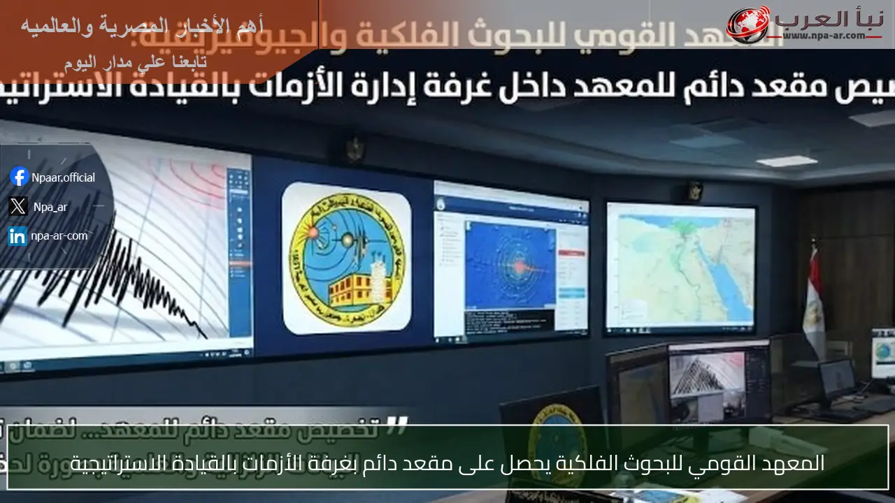 المعهد القومي للبحوث الفلكية يحصل على مقعد دائم بغرفة الأزمات بالقيادة الاستراتيجية