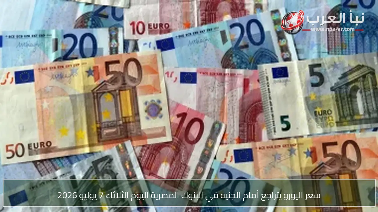 سعر اليورو يتراجع أمام الجنيه في البنوك المصرية اليوم الثلاثاء 7 يوليو 2026
