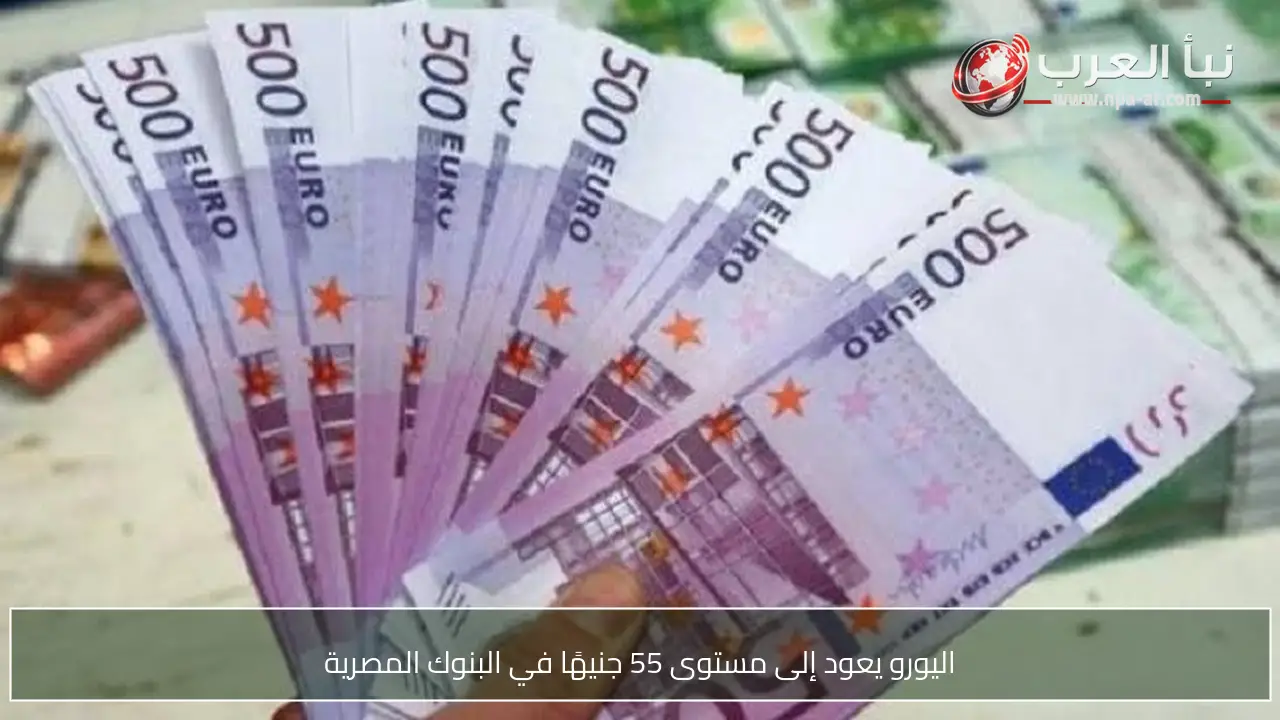 اليورو يعود إلى مستوى 55 جنيهًا في البنوك المصرية