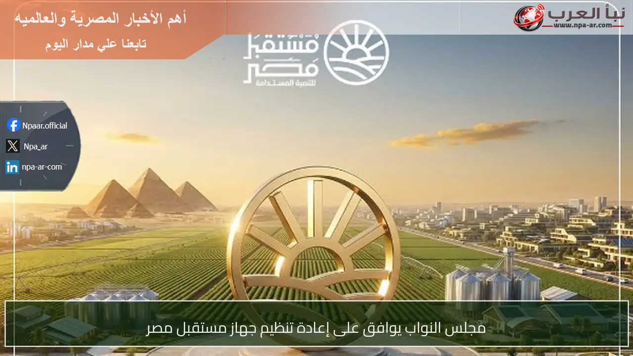 مجلس النواب يوافق على إعادة تنظيم جهاز مستقبل مصر