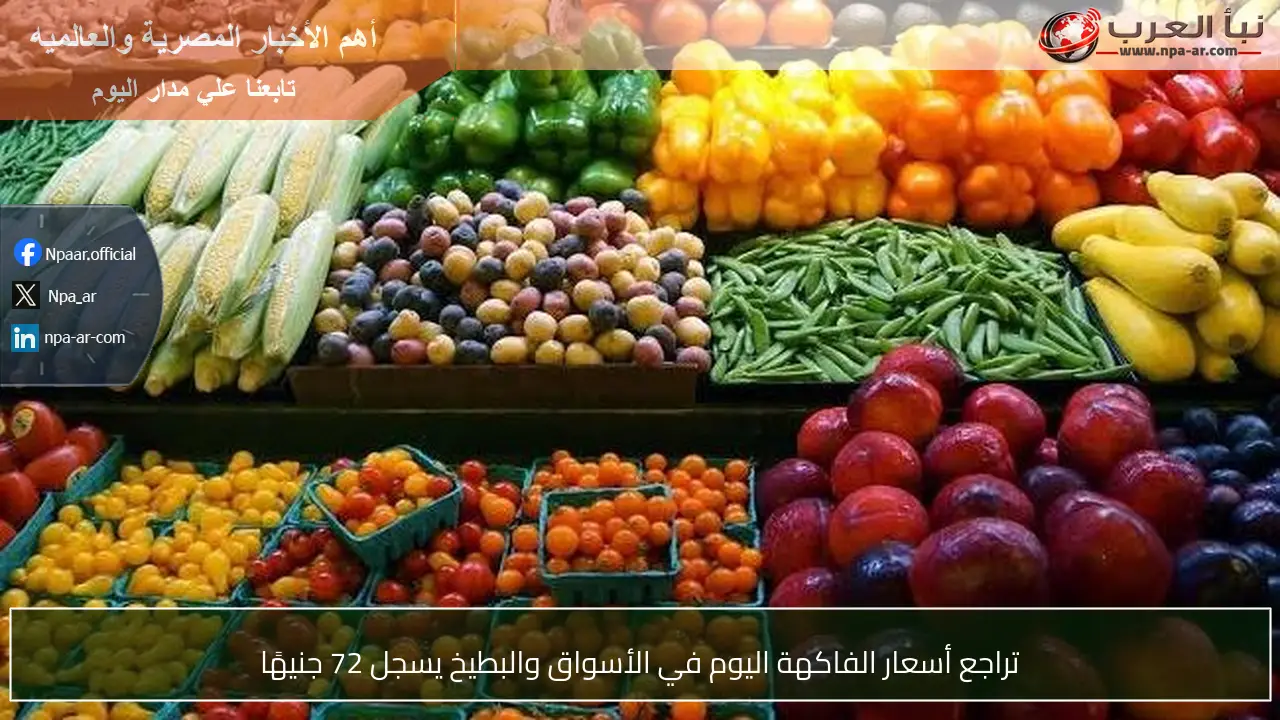 تراجع أسعار الفاكهة اليوم في الأسواق والبطيخ يسجل 72 جنيهًا