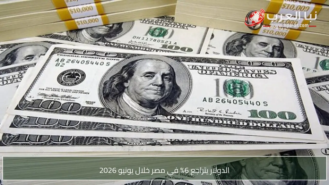 الدولار يتراجع 6% في مصر خلال يونيو 2026