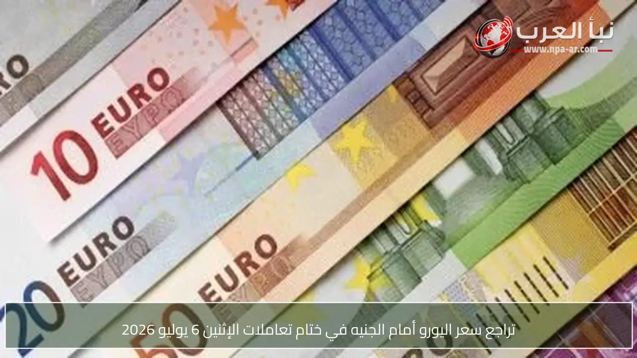 تراجع سعر اليورو أمام الجنيه في ختام تعاملات الإثنين 6 يوليو 2026