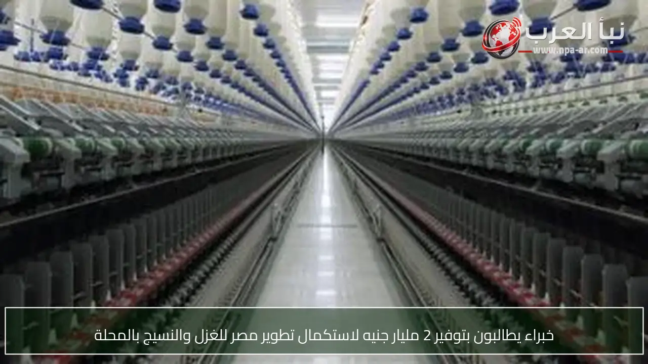 خبراء يطالبون بتوفير 2 مليار جنيه لاستكمال تطوير مصر للغزل والنسيج بالمحلة