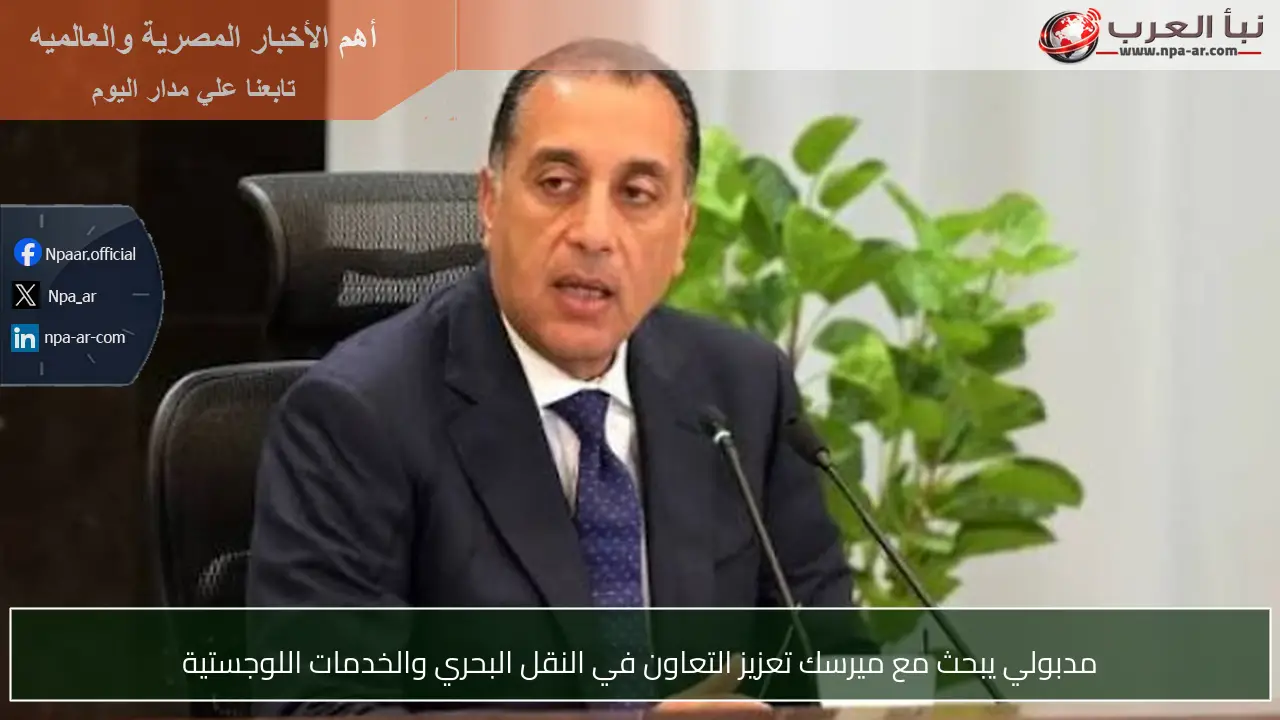 مدبولي يبحث مع ميرسك تعزيز التعاون في النقل البحري والخدمات اللوجستية