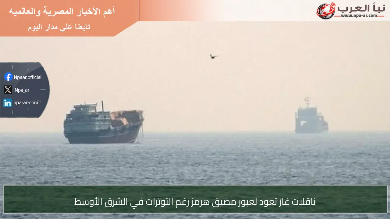 ناقلات غاز تعود لعبور مضيق هرمز رغم التوترات في الشرق الأوسط