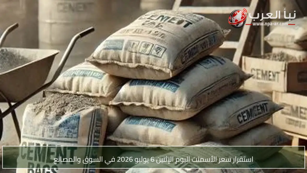 استقرار سعر الأسمنت اليوم الإثنين 6 يوليو 2026 في السوق والمصانع