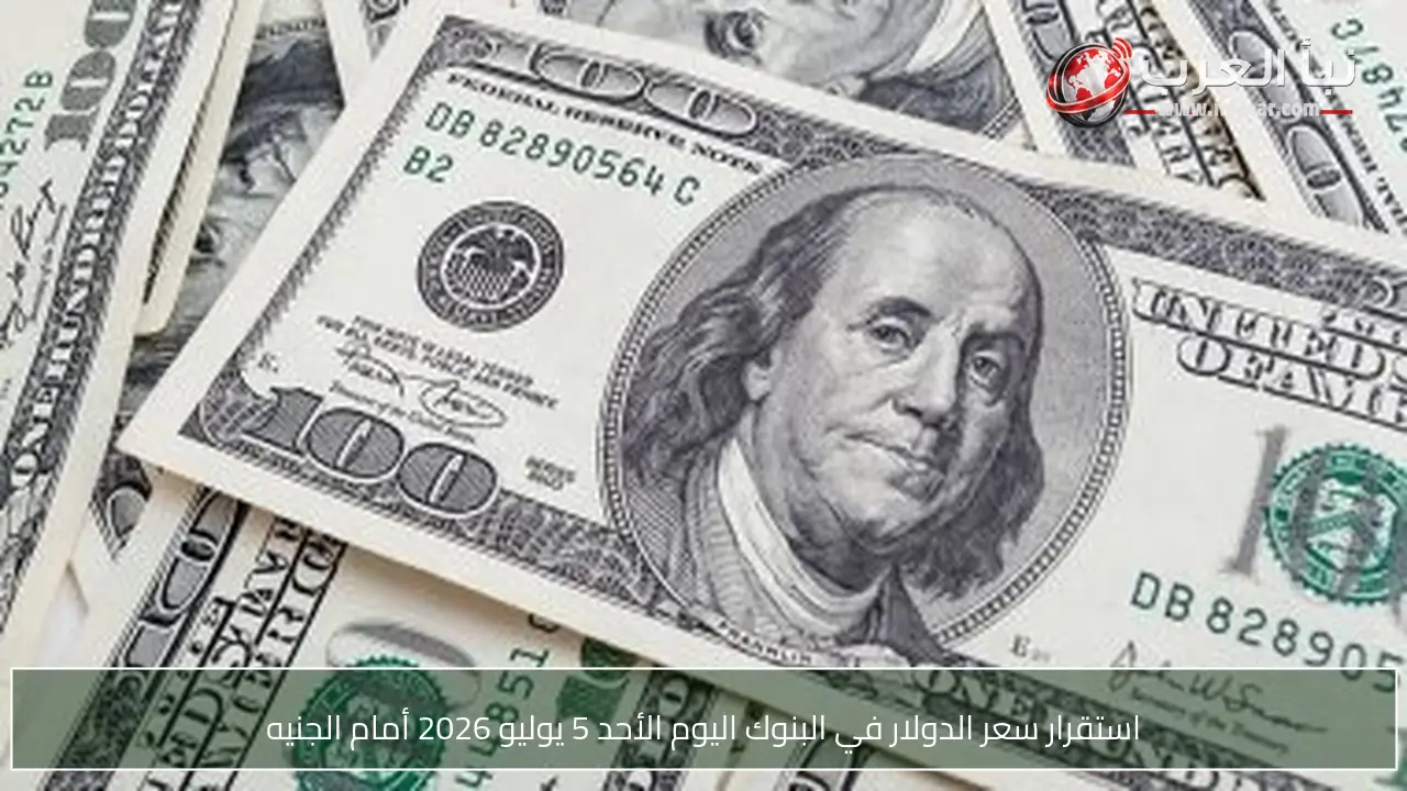 استقرار سعر الدولار في البنوك اليوم الأحد 5 يوليو 2026 أمام الجنيه