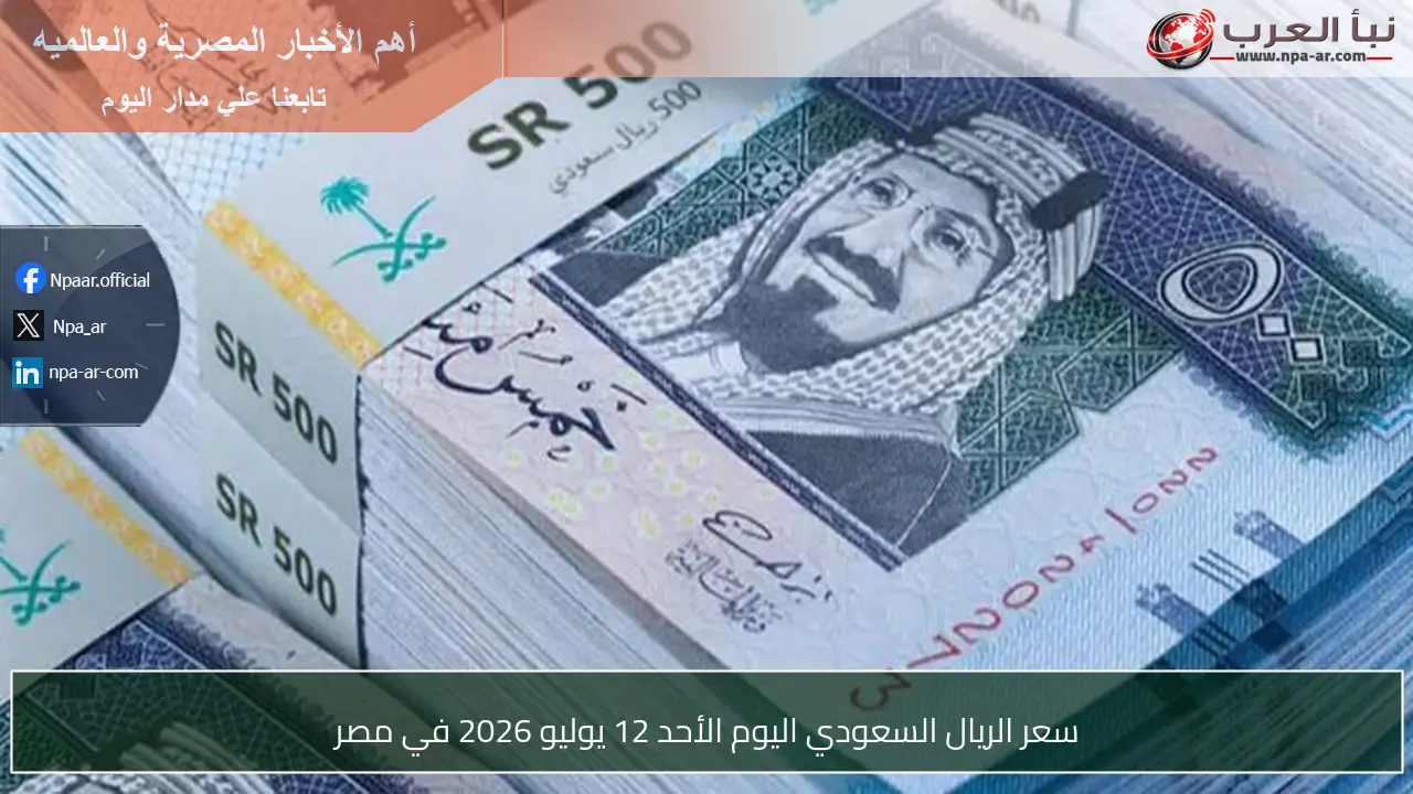 سعر الريال السعودي اليوم الأحد 12 يوليو 2026 في مصر