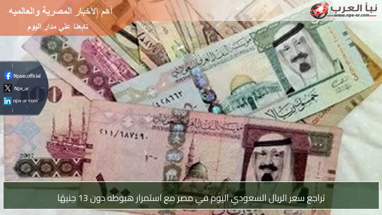 تراجع سعر الريال السعودي اليوم في مصر مع استمرار هبوطه دون 13 جنيهًا