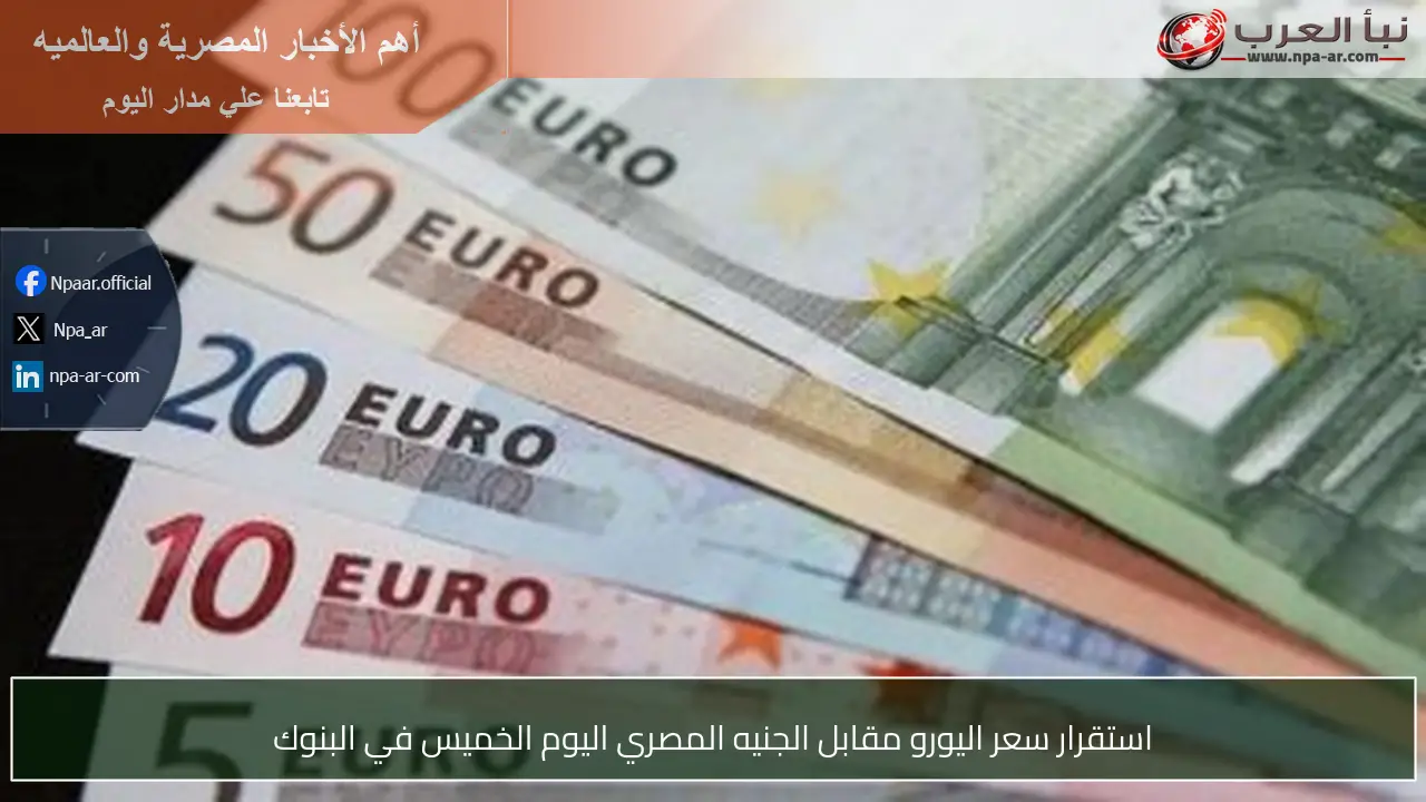 استقرار سعر اليورو مقابل الجنيه المصري اليوم الخميس في البنوك