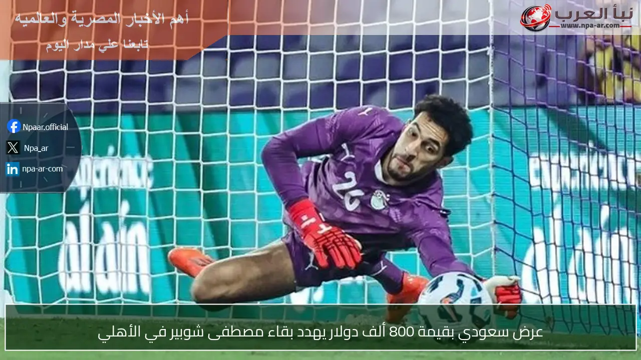 عرض سعودي بقيمة 800 ألف دولار يهدد بقاء مصطفى شوبير في الأهلي