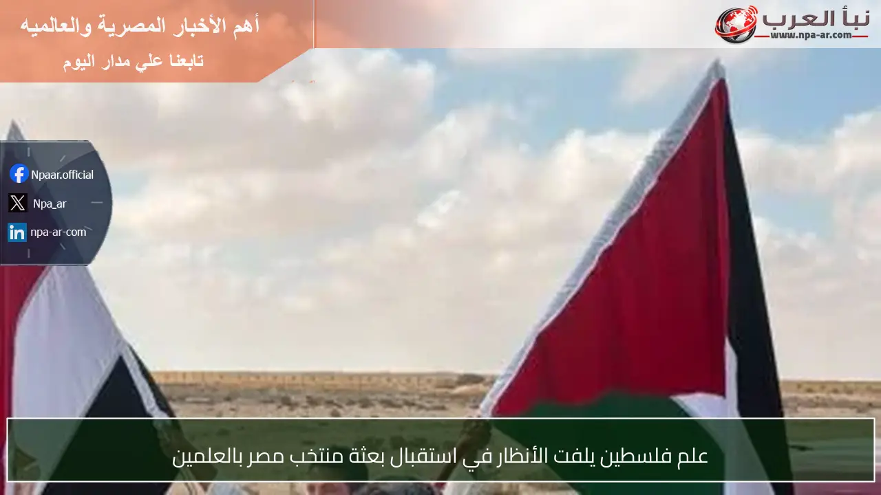 علم فلسطين يلفت الأنظار في استقبال بعثة منتخب مصر بالعلمين