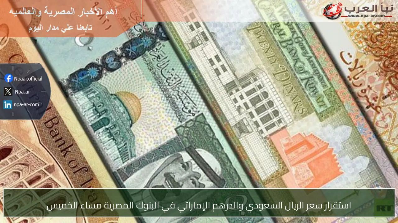 استقرار سعر الريال السعودي والدرهم الإماراتي في البنوك المصرية مساء الخميس