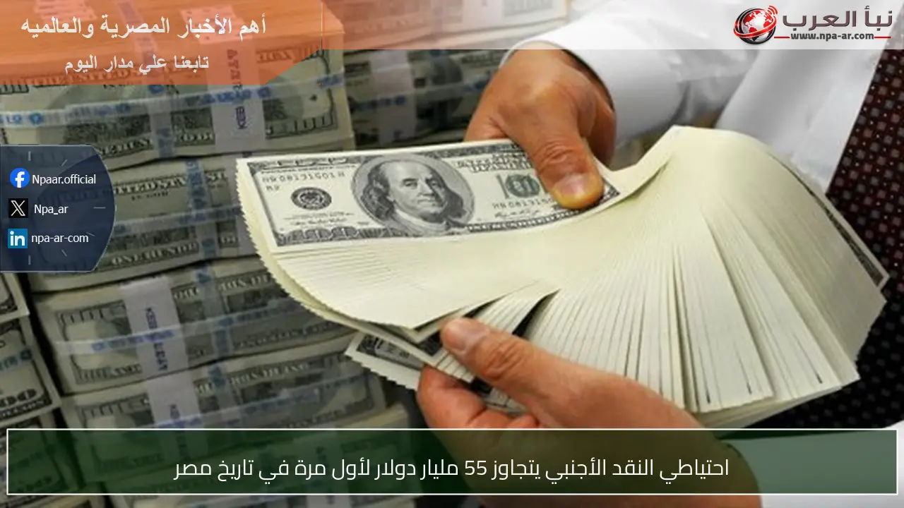احتياطي النقد الأجنبي يتجاوز 55 مليار دولار لأول مرة في تاريخ مصر
