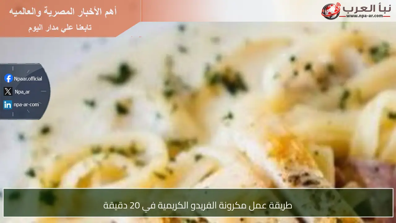 طريقة عمل مكرونة الفريدو الكريمية في 20 دقيقة