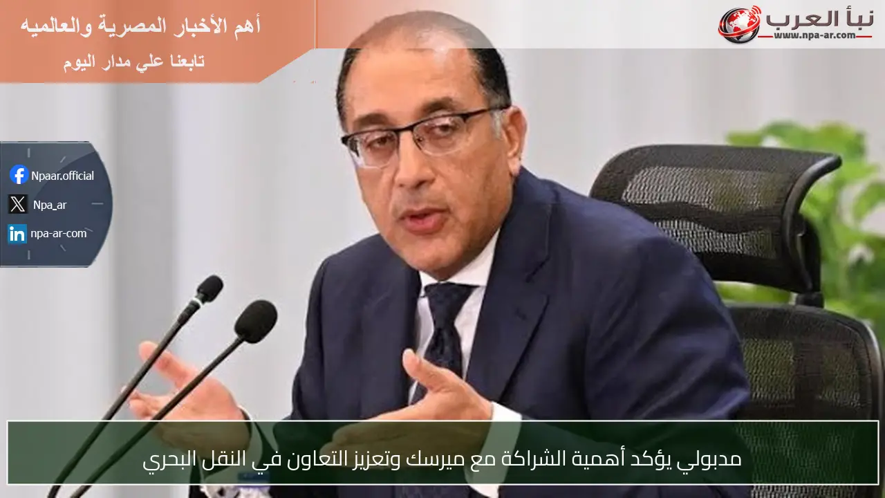 مدبولي يؤكد أهمية الشراكة مع ميرسك وتعزيز التعاون في النقل البحري