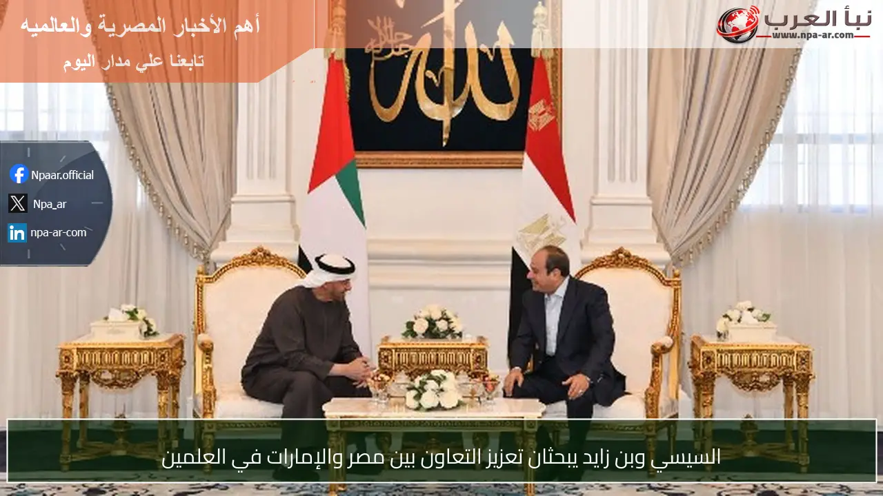 السيسي وبن زايد يبحثان تعزيز التعاون بين مصر والإمارات في العلمين