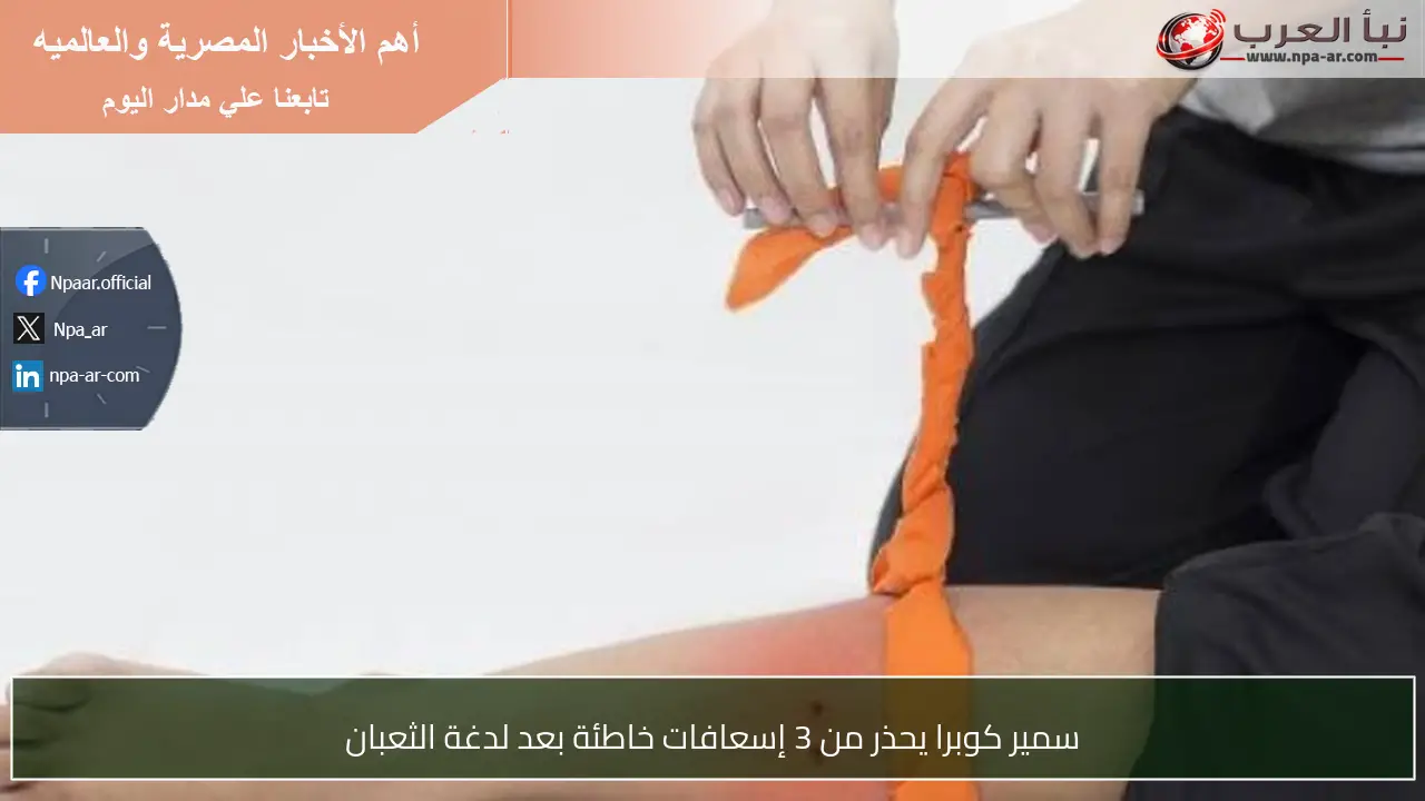 سمير كوبرا يحذر من 3 إسعافات خاطئة بعد لدغة الثعبان