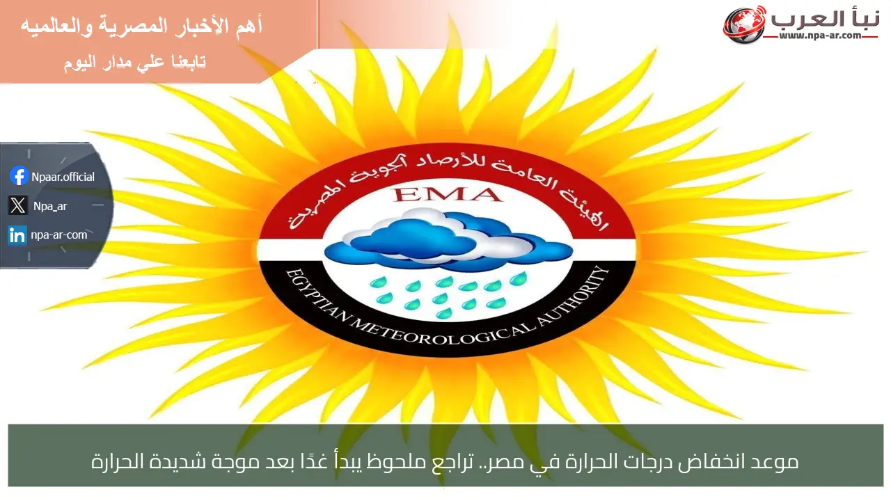 موعد انخفاض درجات الحرارة في مصر.. تراجع ملحوظ يبدأ غدًا بعد موجة شديدة الحرارة