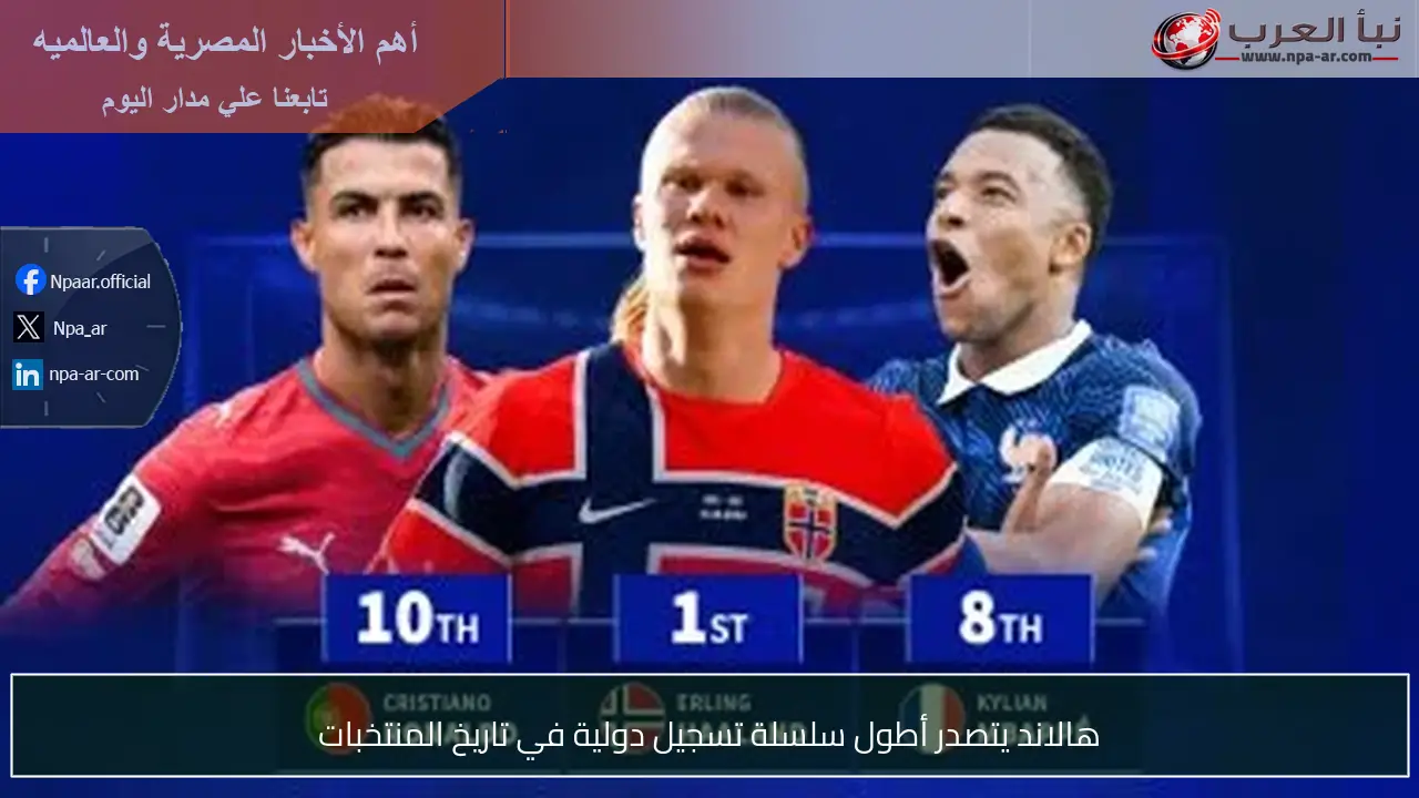 هالاند يتصدر أطول سلسلة تسجيل دولية في تاريخ المنتخبات
