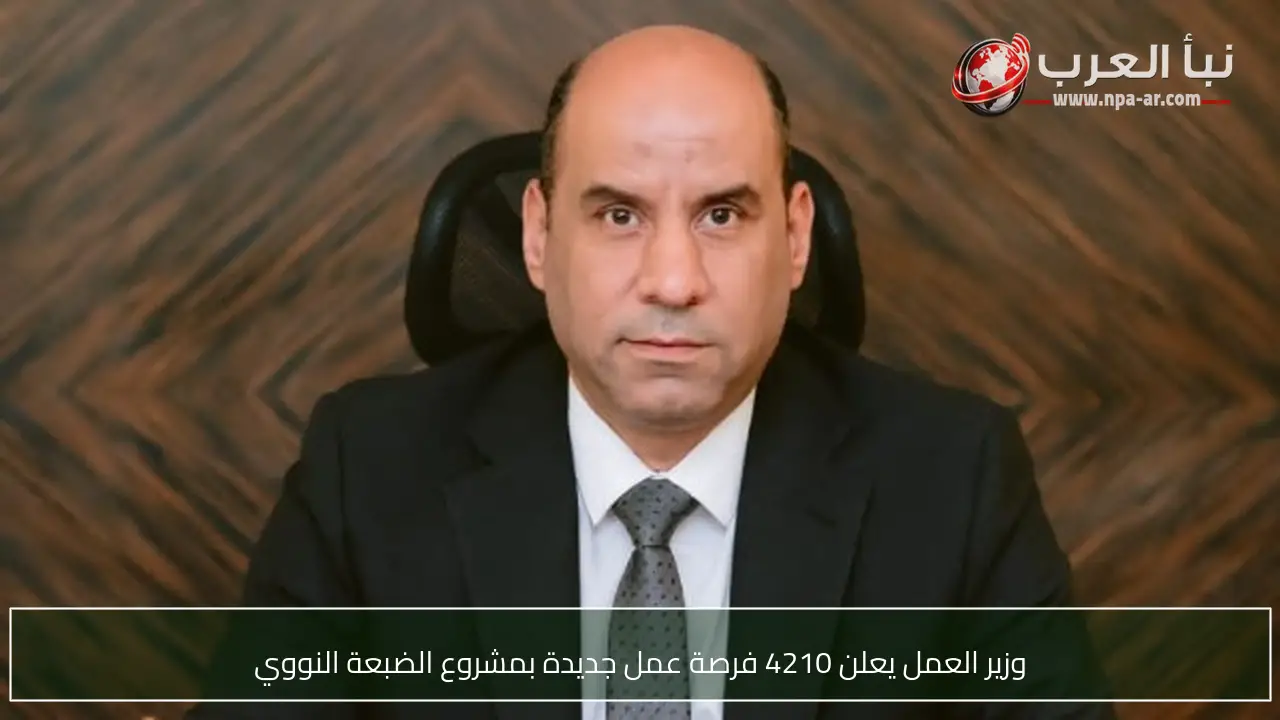 وزير العمل يعلن 4210 فرصة عمل جديدة بمشروع الضبعة النووي