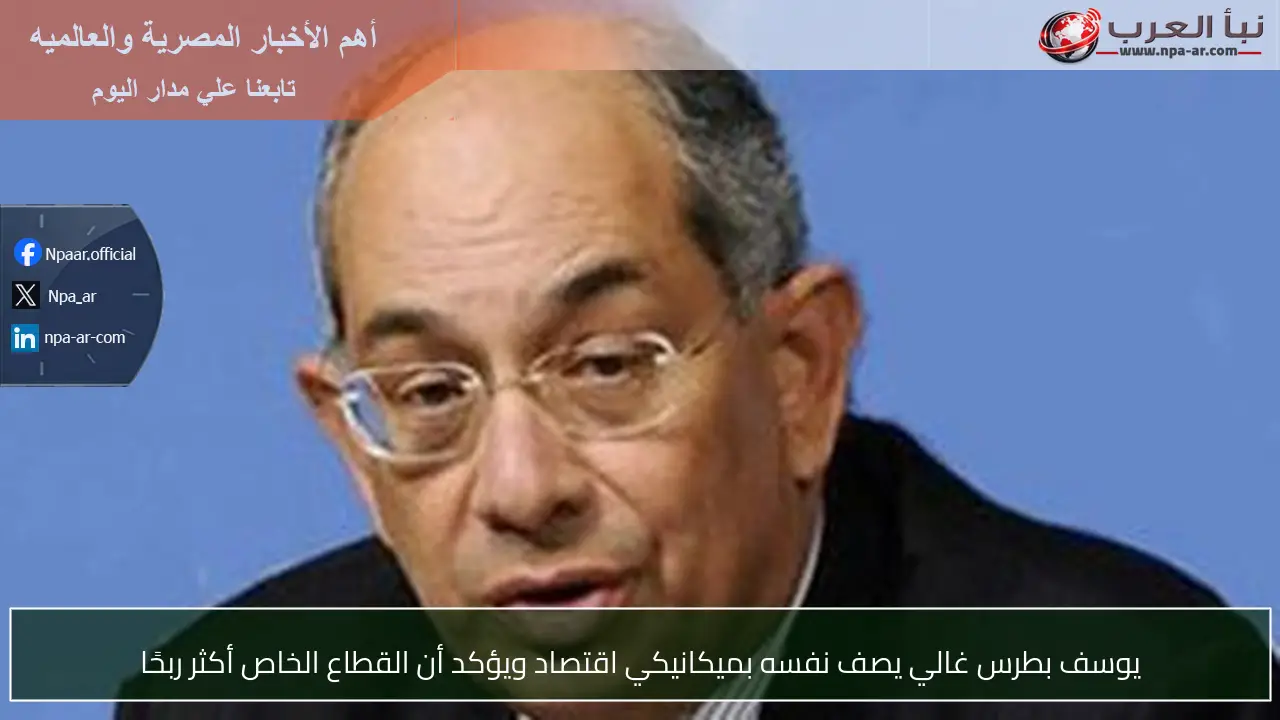 يوسف بطرس غالي يصف نفسه بميكانيكي اقتصاد ويؤكد أن القطاع الخاص أكثر ربحًا