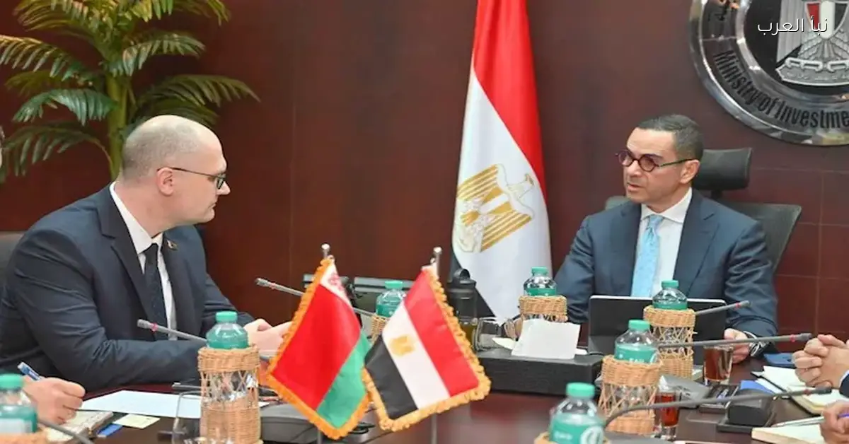 وزير الاستثمار يناقش سبل التعاون مع سفير بيلاروسيا