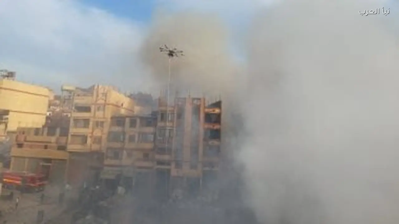 أضرار حريق منطقة الزرايب في منشأة ناصر بالفيديو