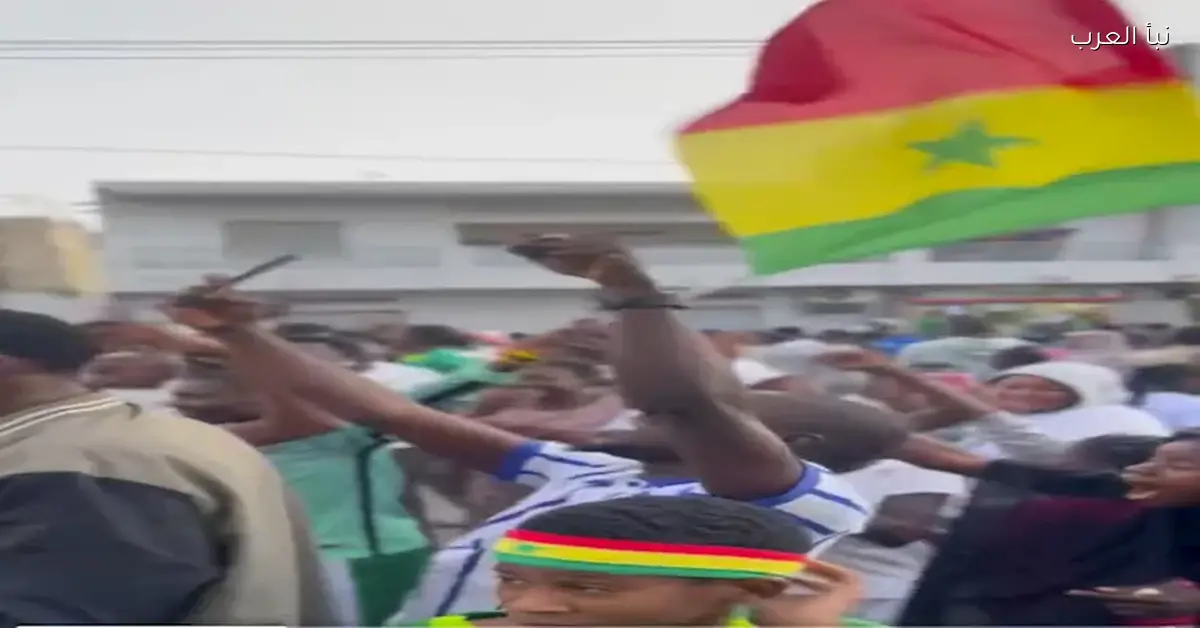 جماهير السنغال تحتفل بفوزها على مصر في مباراة مثيرة