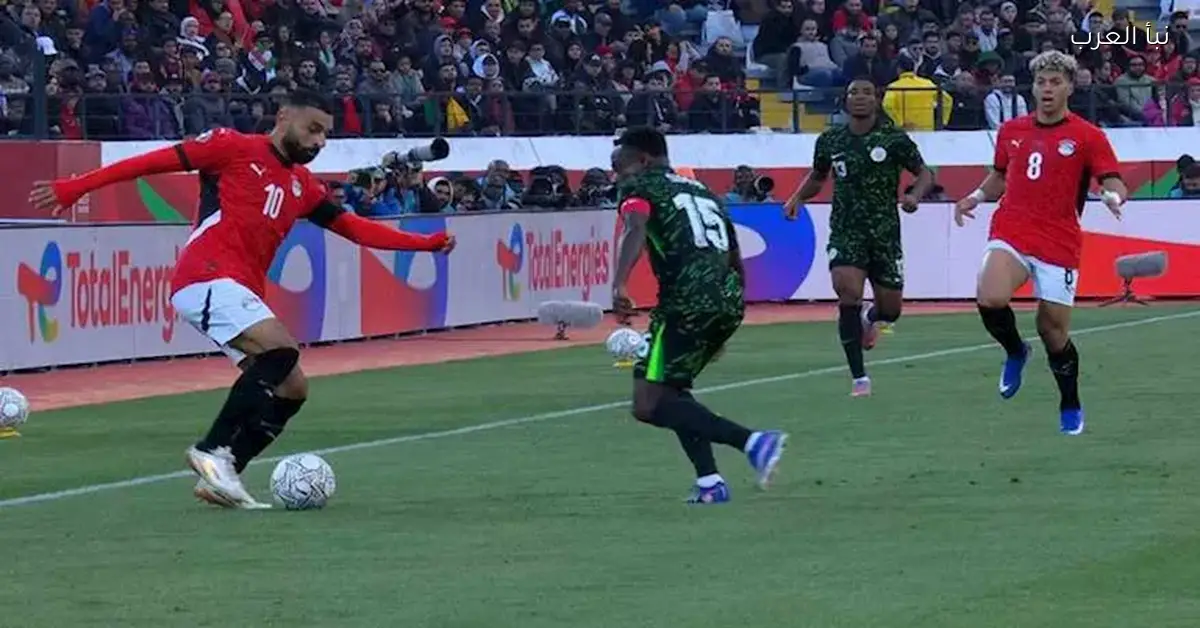 ملخص الشوط الأول لمباراة مصر ونيجيريا في كأس الأمم الأفريقية وهدف ملغي للنسور