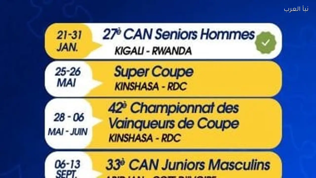 الاتحاد الأفريقي لكرة اليد يحدد مواعيد بطولات 2026